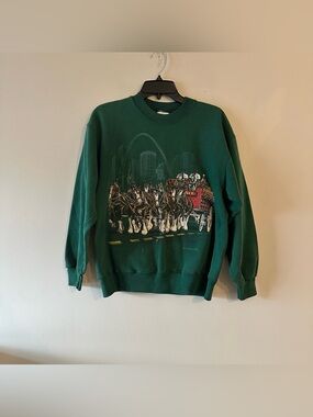 Vintage 90s St Louis Missouri Green Graphic Crewneck Sweatshirt USA L Clydesdale